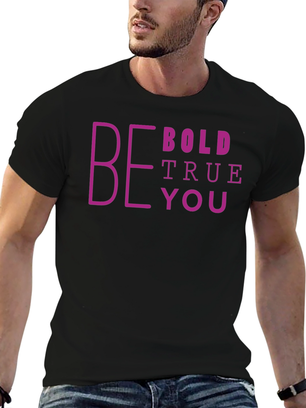 Be Bold True You Graphic Tee - Black
