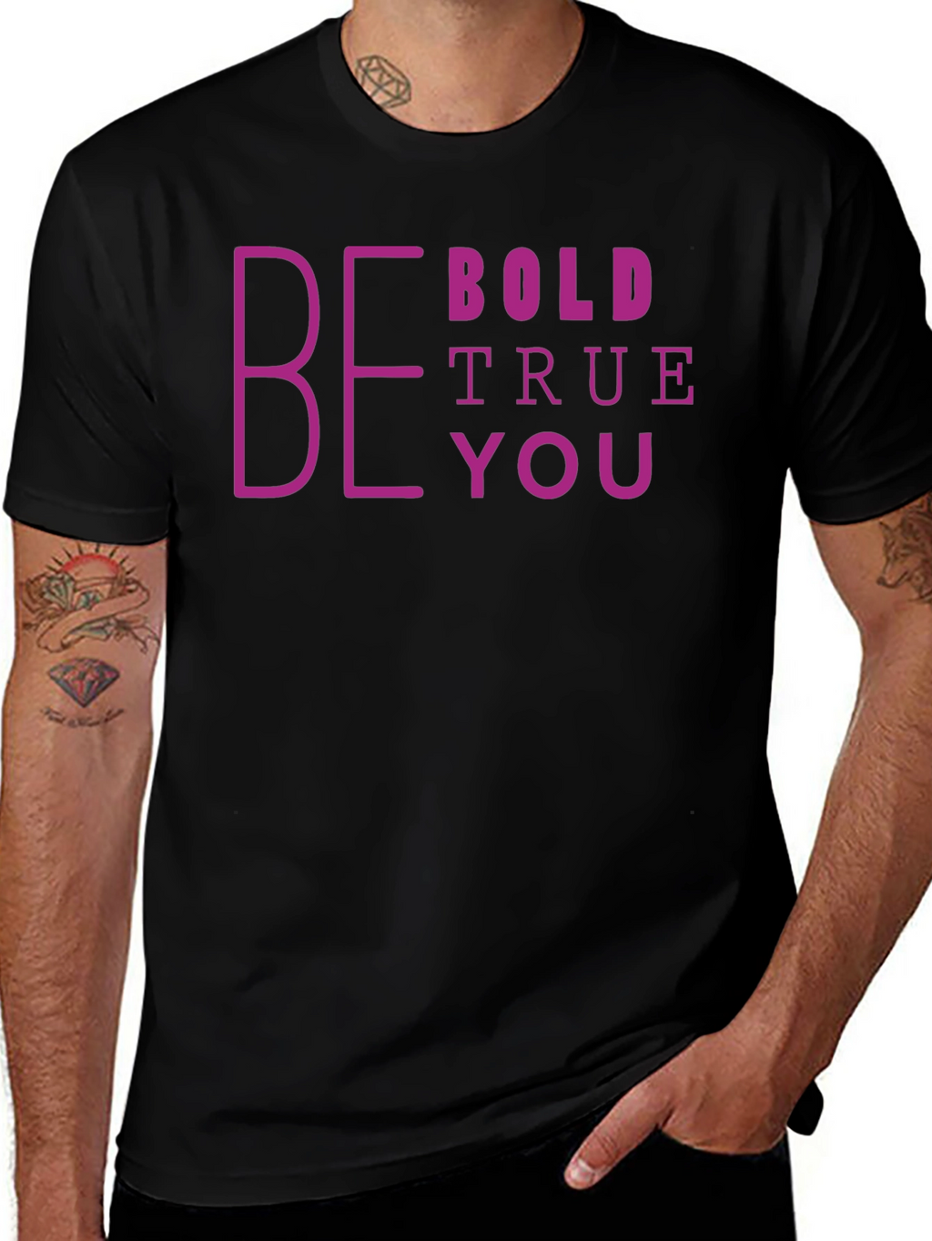 Be Bold True You Graphic Tee - Black
