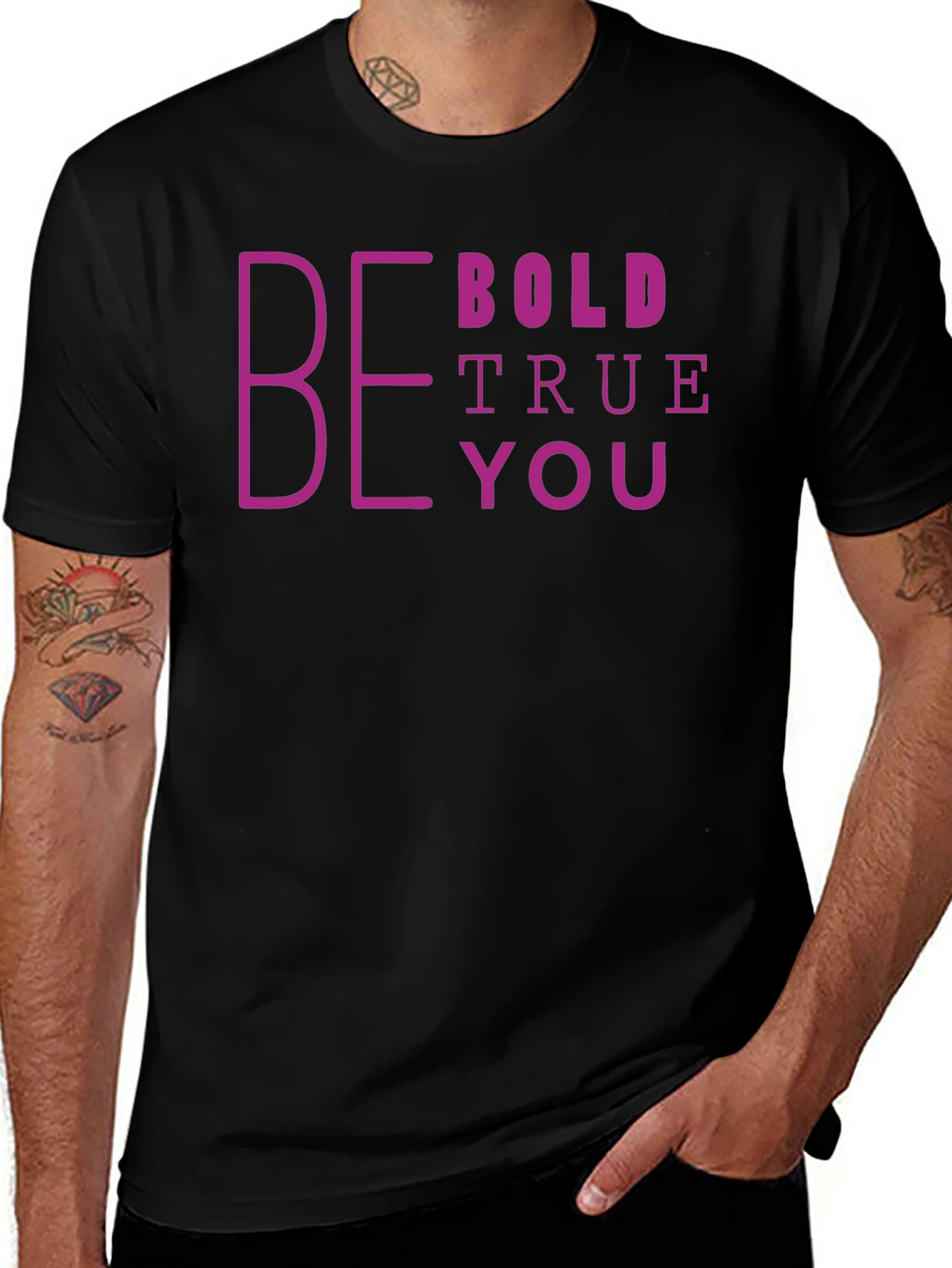 Be Bold True You Graphic Tee - Black