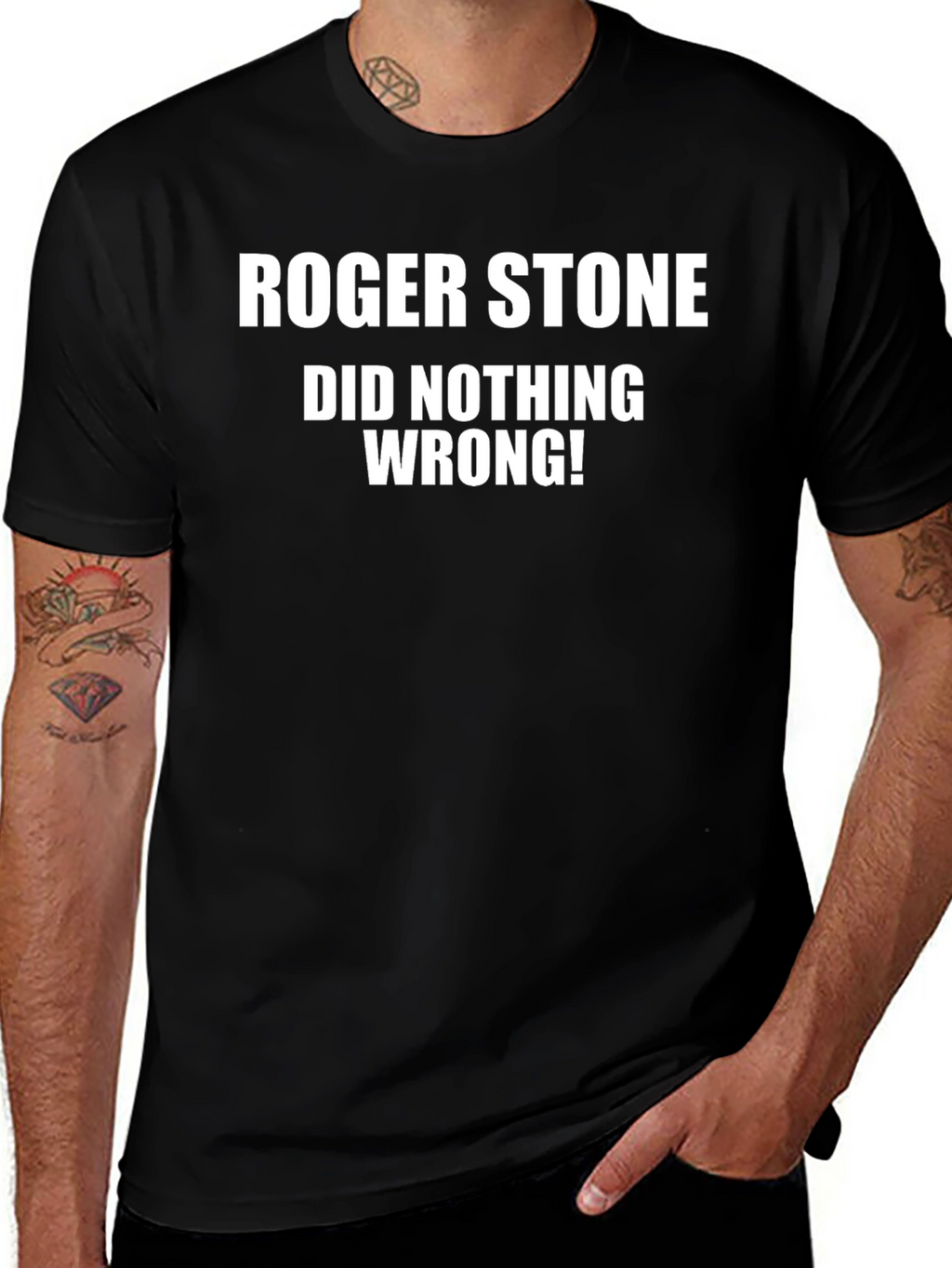 Roger Stone Did Nothing Wrong Black T-Shirt