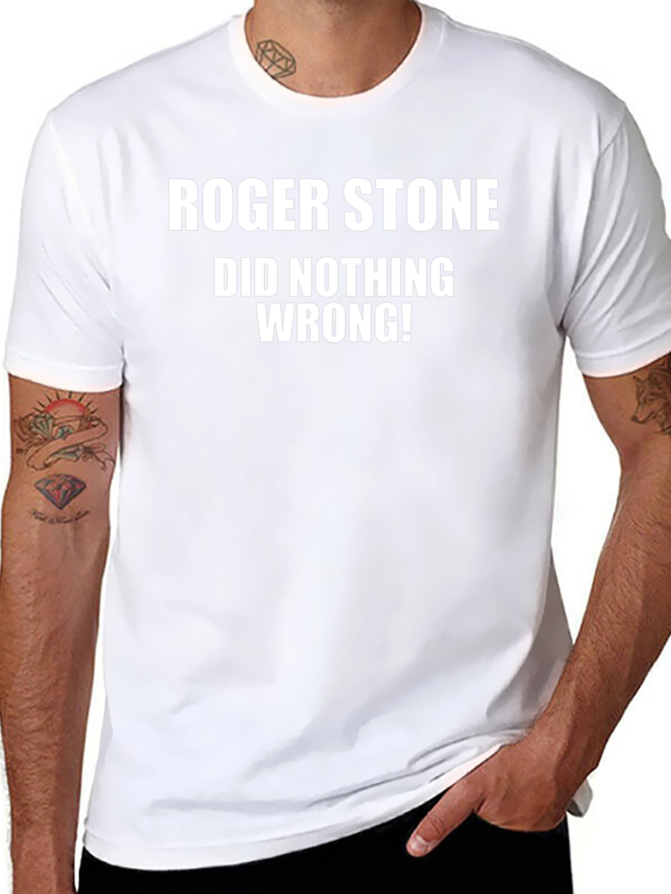 Roger Stone Did Nothing Wrong Black T-Shirt