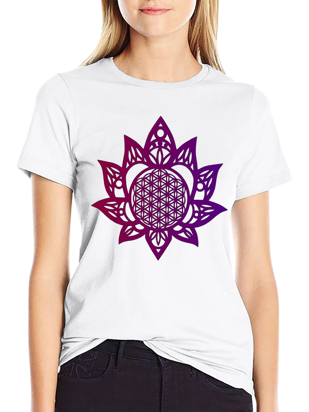 Geometric Flower of Life Graphic Tee