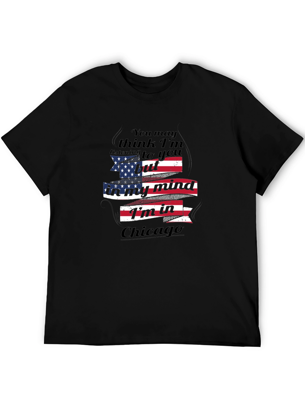 Chicago Mind USA Flag Graphic T-Shirt