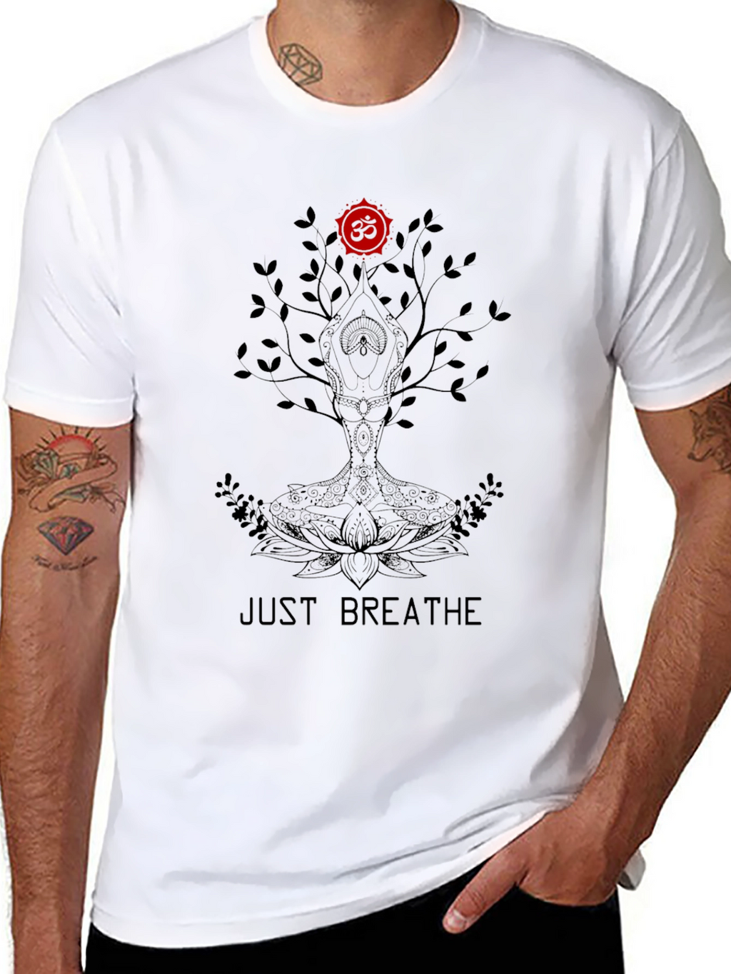 Just Breathe Tree Graphic Tee