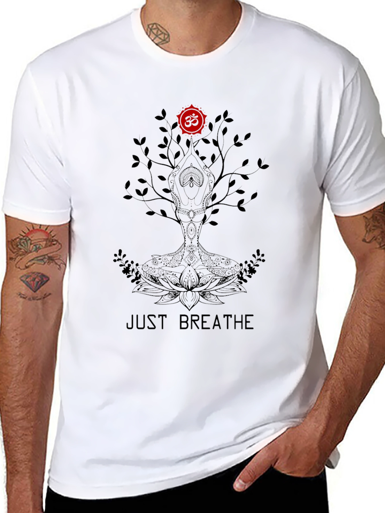 Just Breathe Tree Graphic Tee