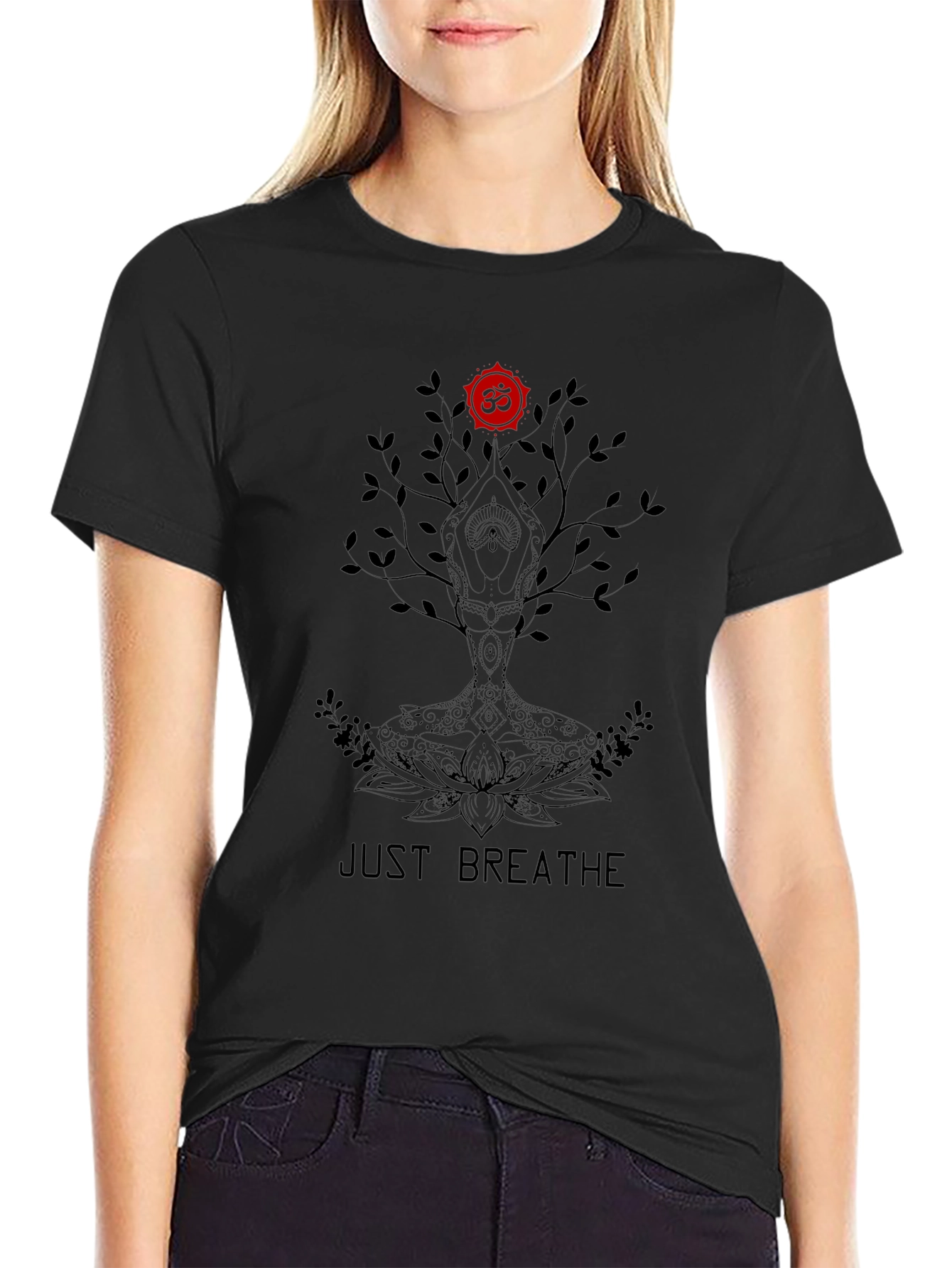 Just Breathe Tree Graphic Tee