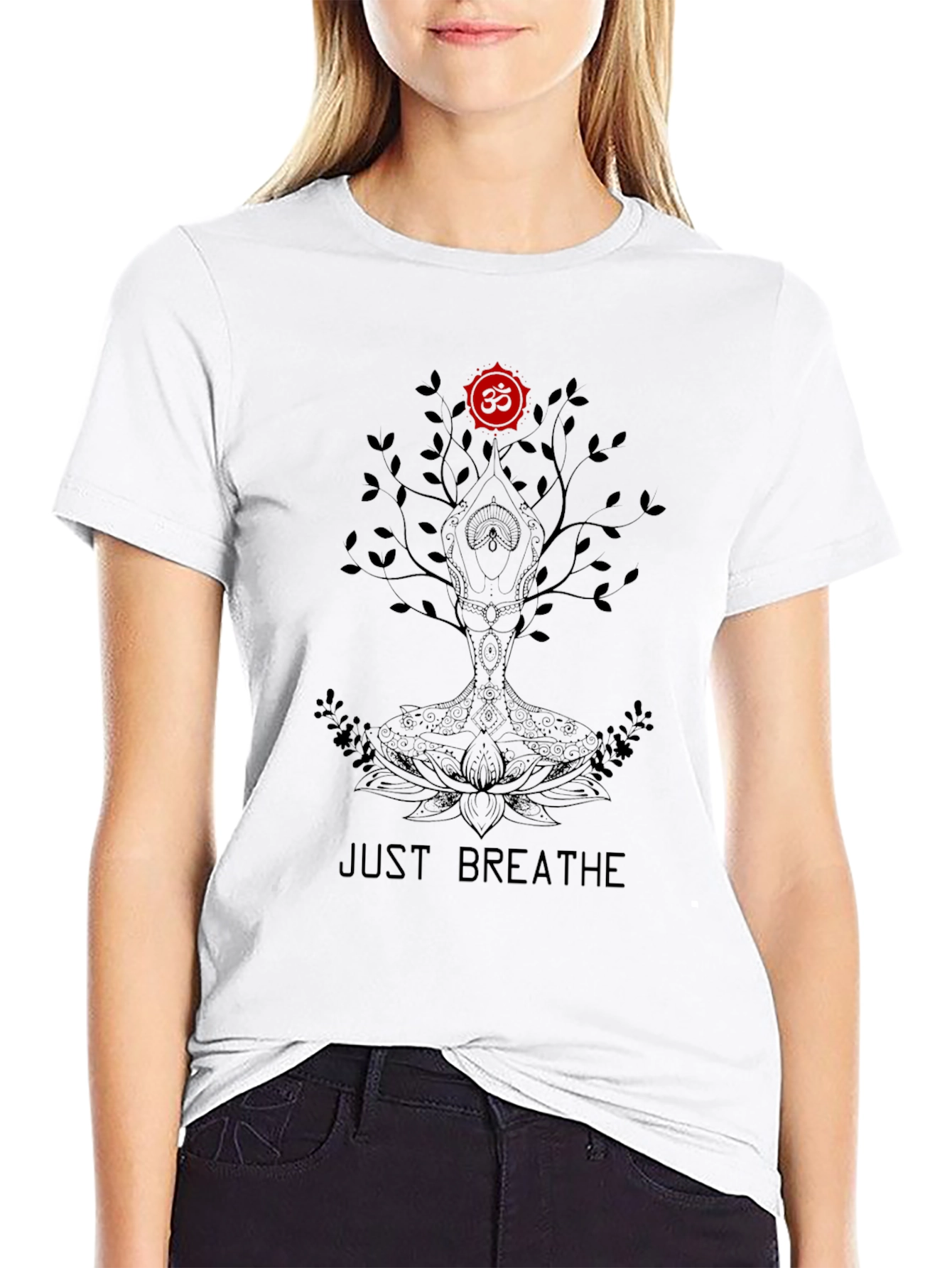 Just Breathe Tree Graphic Tee