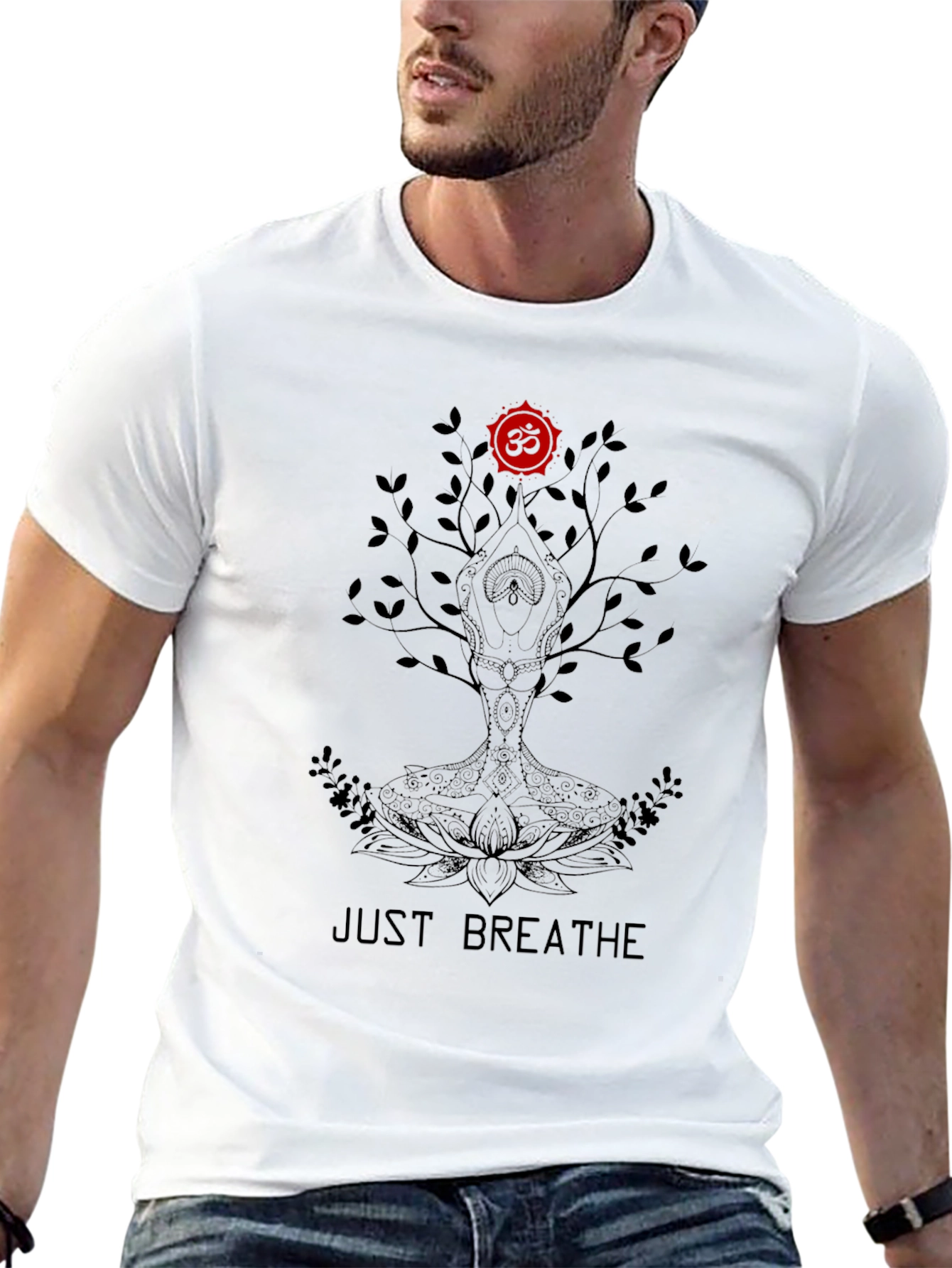 Just Breathe Tree Graphic Tee