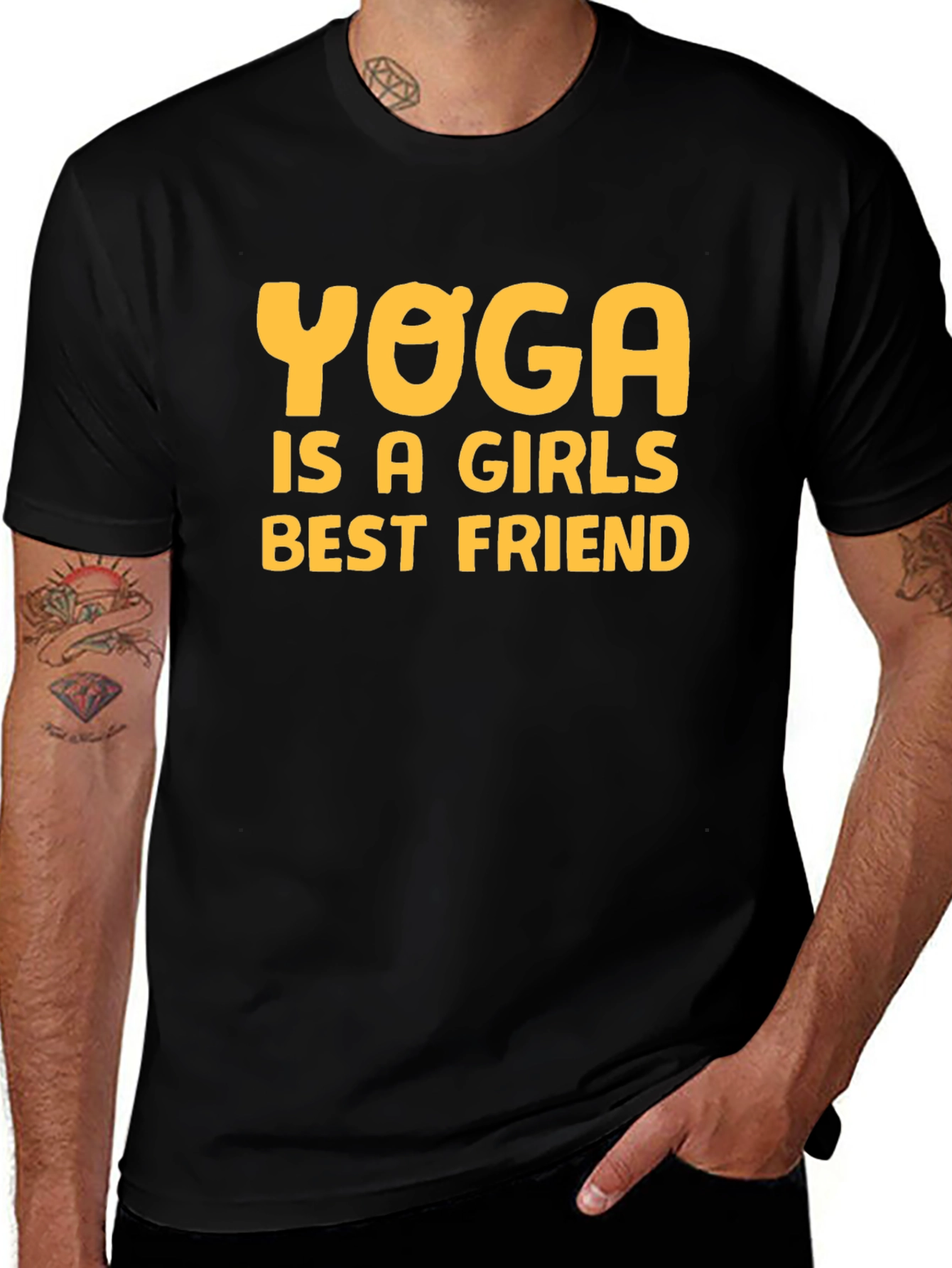 Yoga is a Girls Best Friend Black T-Shirt