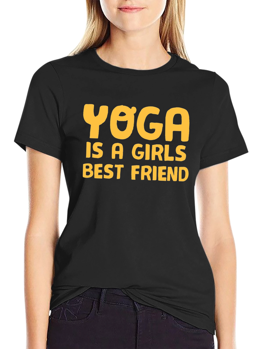 Yoga is a Girls Best Friend Black T-Shirt