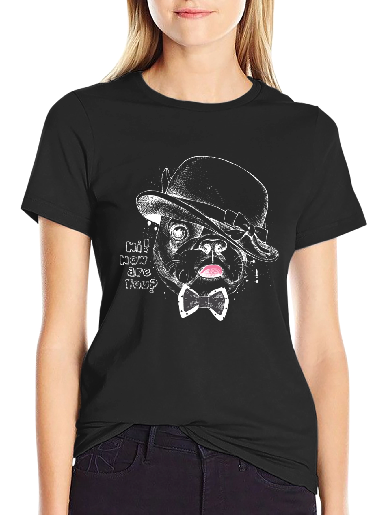 Dog in Hat Graphic T-Shirt