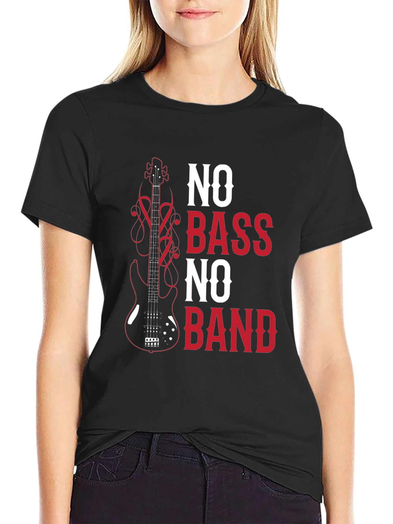 No Bass No Band Graphic Tee - Music Lover T-Shirt