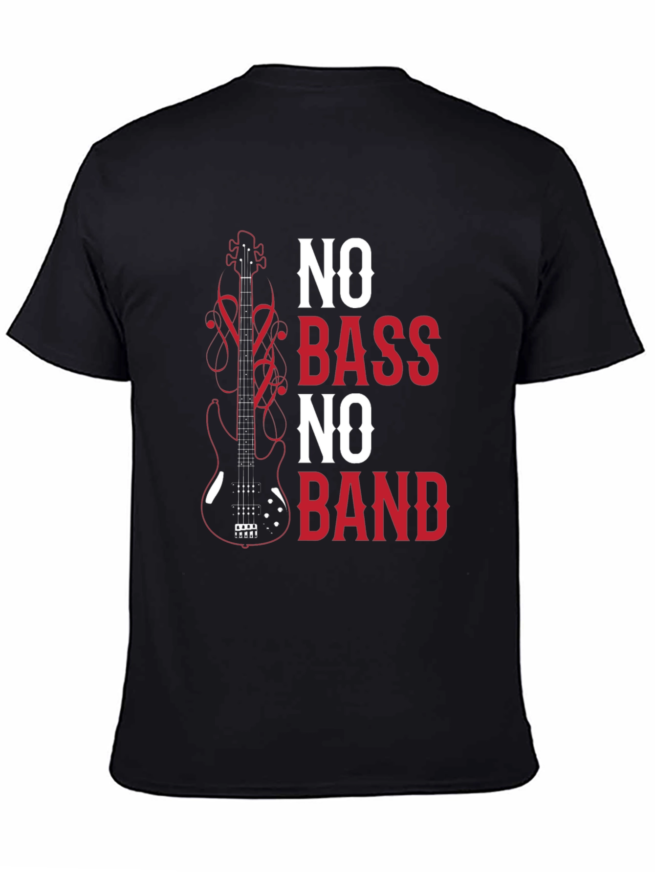 No Bass No Band Graphic Tee - Music Lover T-Shirt
