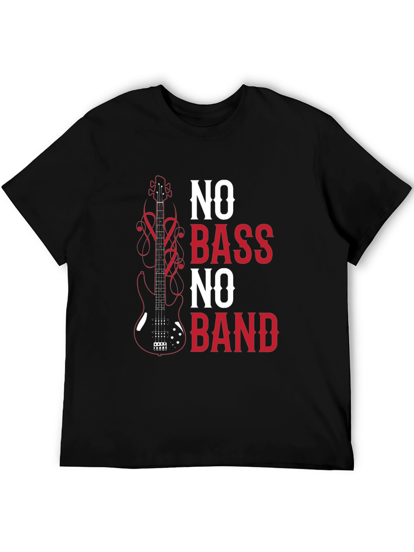 No Bass No Band Graphic Tee - Music Lover T-Shirt