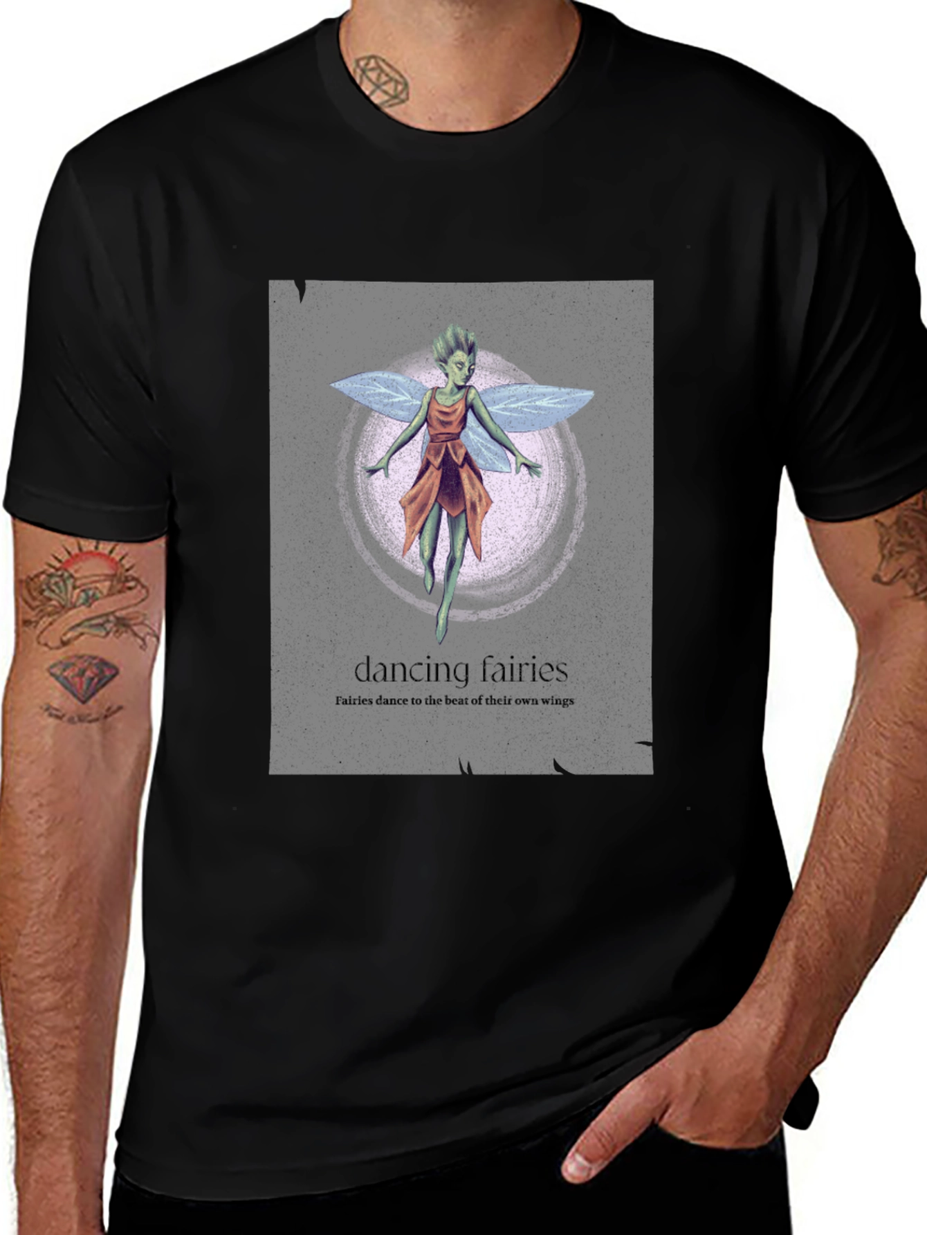 Dancing Fairies Graphic Tee - Unique Design Soft Cotton