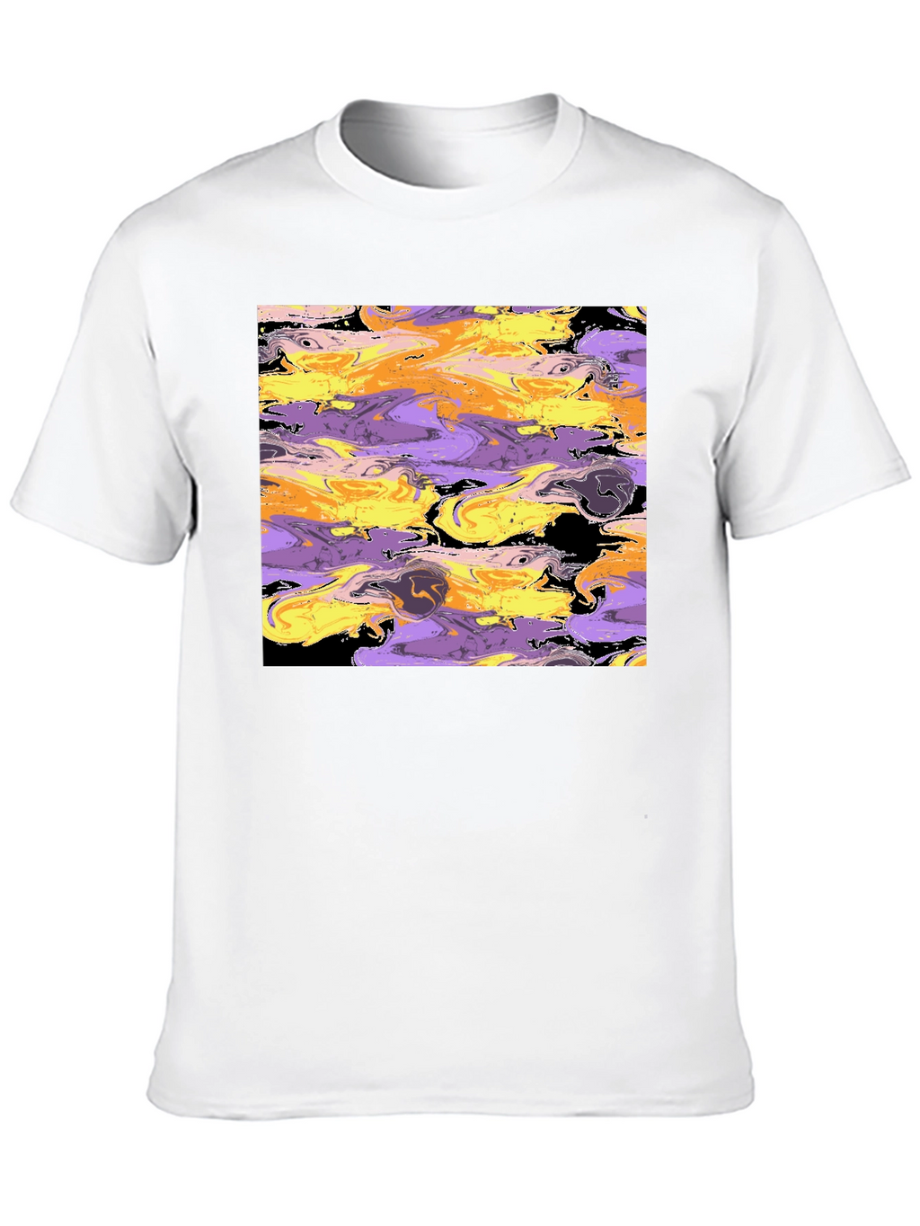Abstract Swirl Graphic Black Tee