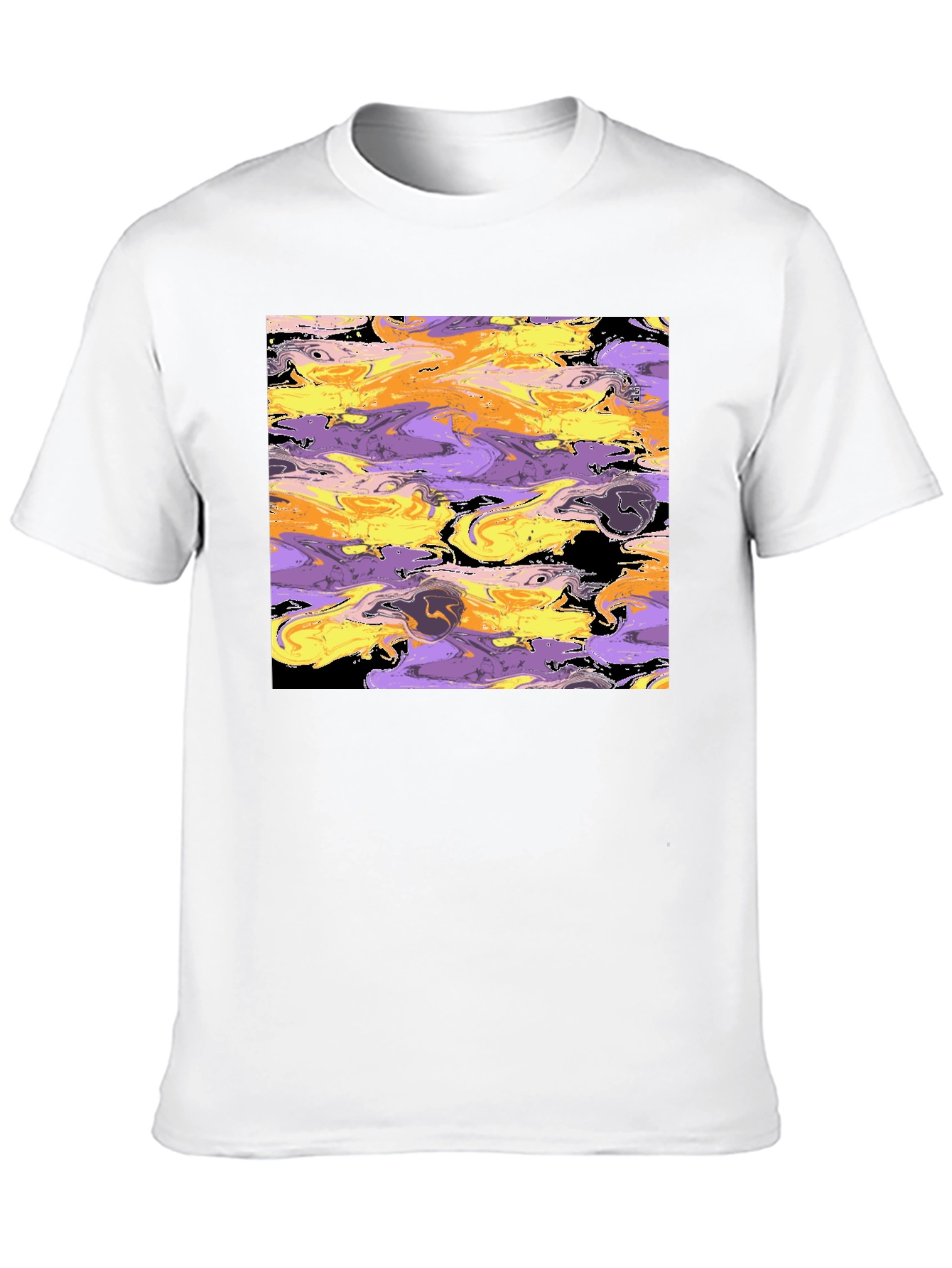 Abstract Swirl Graphic Black Tee