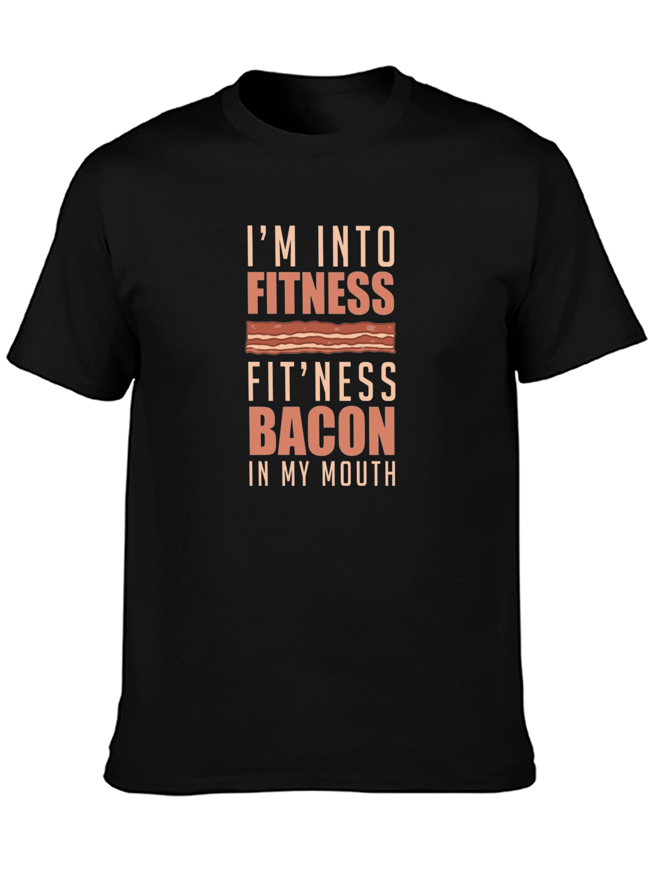 Fitness Bacon Funny T-Shirt - Gym Humor Tee