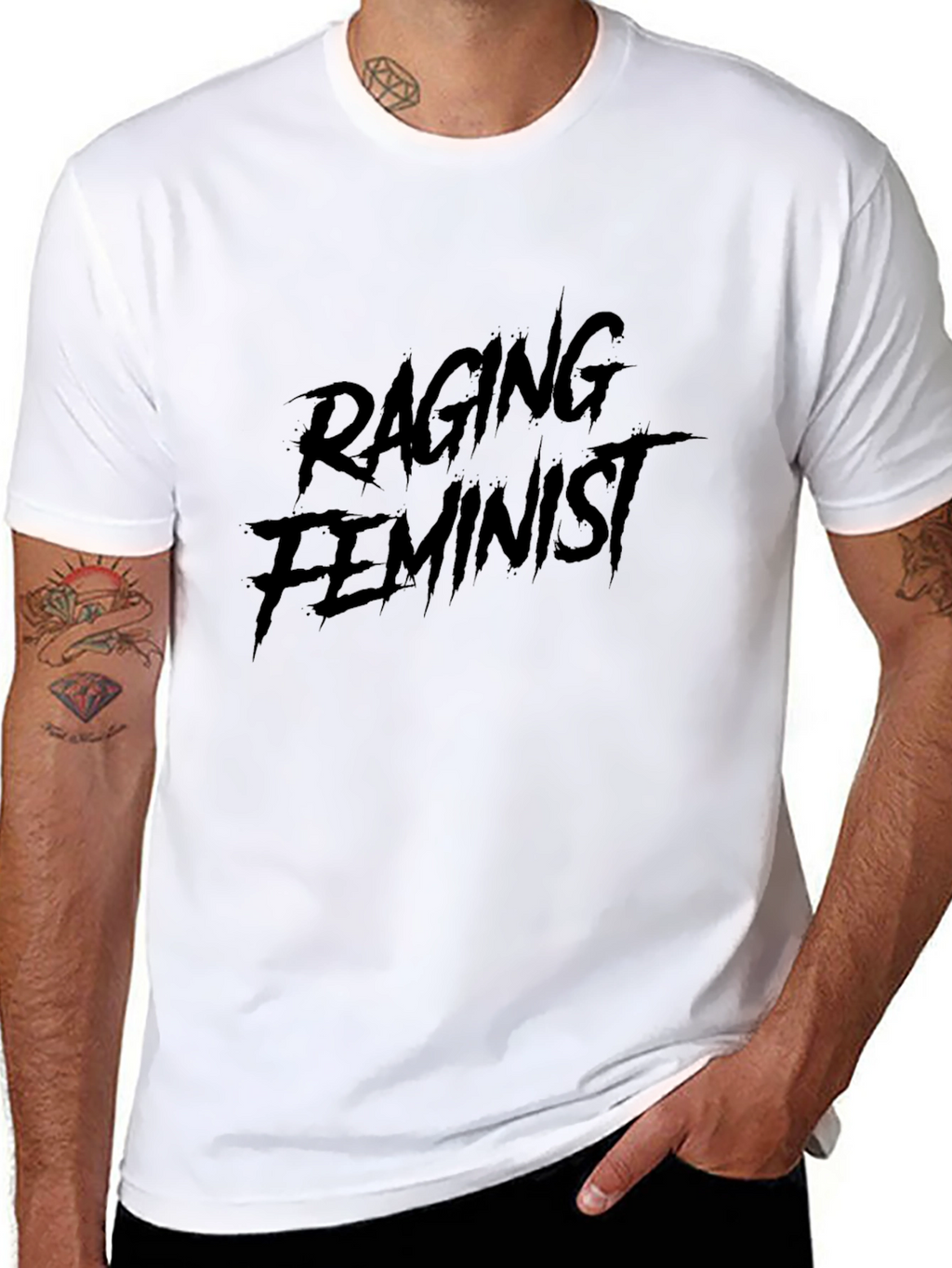 Raging Feminist Graphic T-Shirt - Black