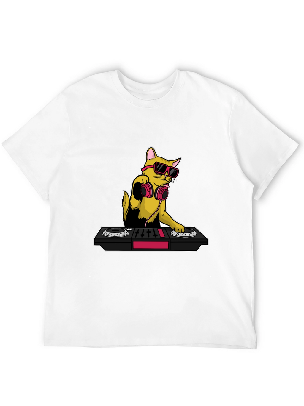 DJ Cat Graphic T-Shirt - Cool Musician Tee
