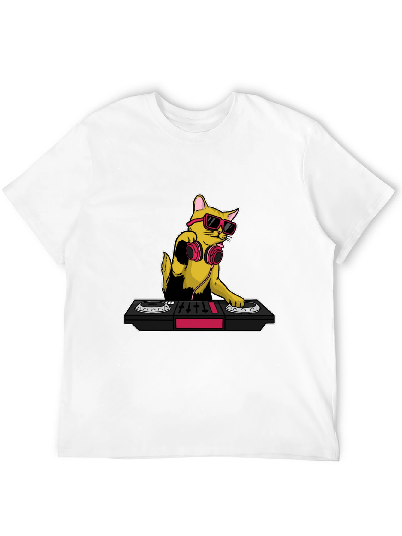 DJ Cat Graphic T-Shirt - Cool Musician Tee