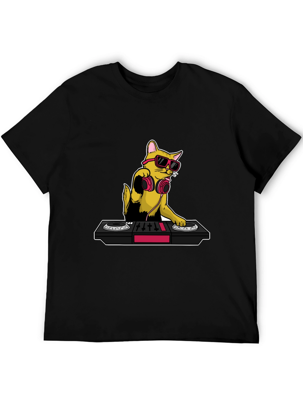 DJ Cat Graphic T-Shirt - Cool Musician Tee