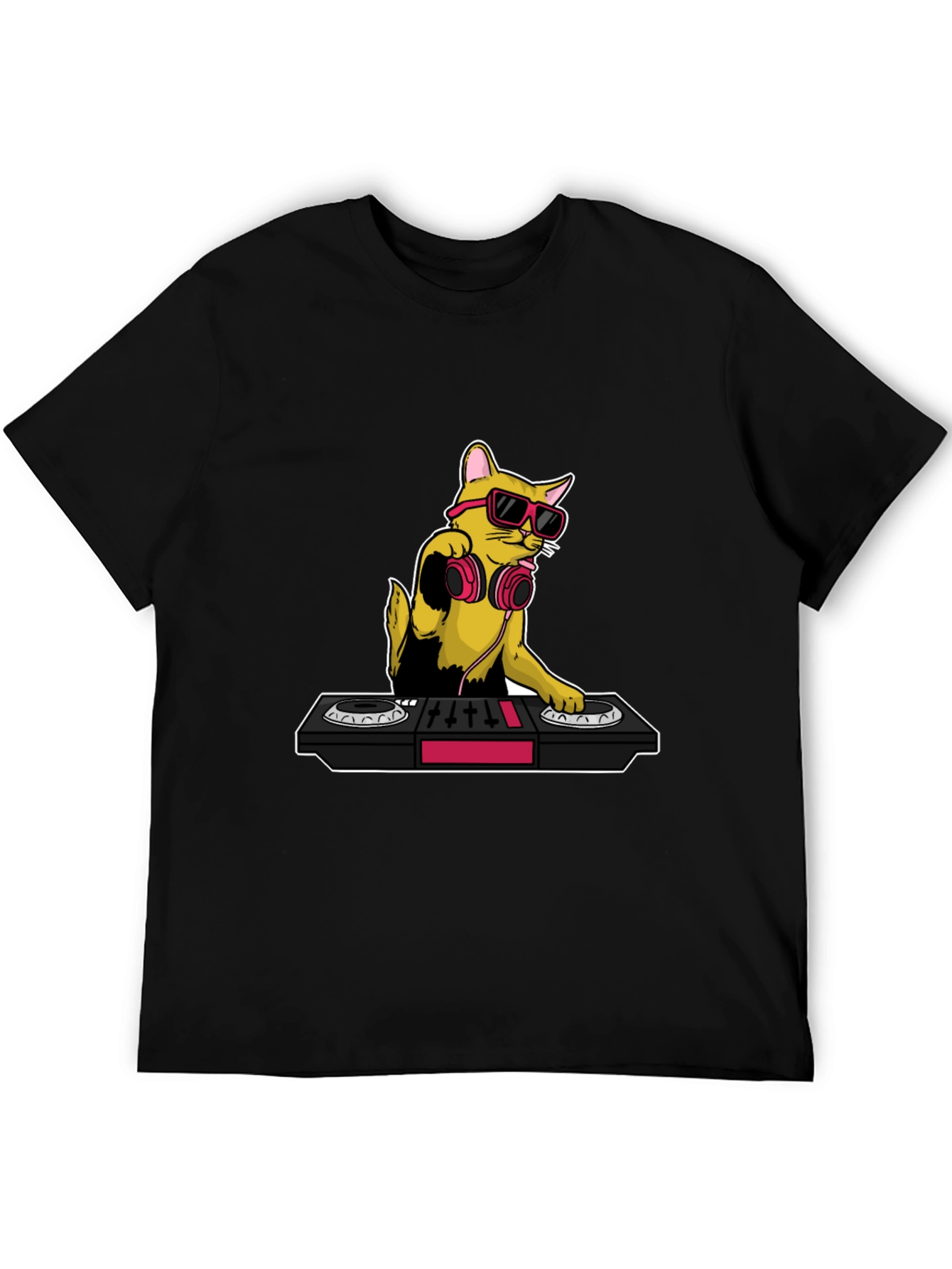 DJ Cat Graphic T-Shirt - Cool Musician Tee