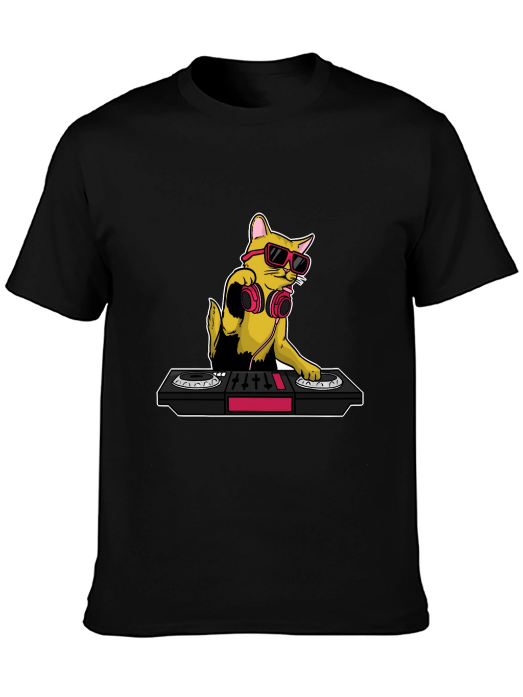 DJ Cat Graphic T-Shirt - Cool Musician Tee