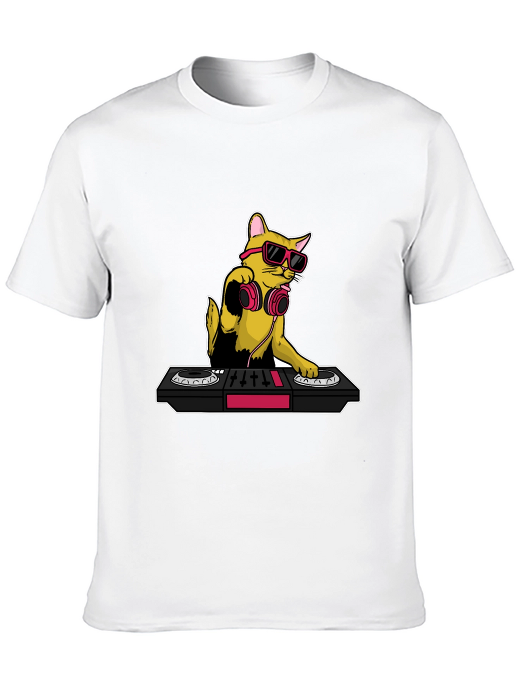 DJ Cat Graphic T-Shirt - Cool Musician Tee