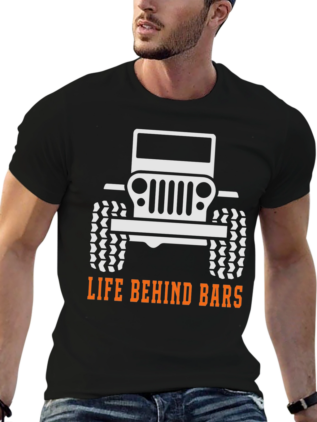 Life Behind Bars Jeep T-Shirt - Black