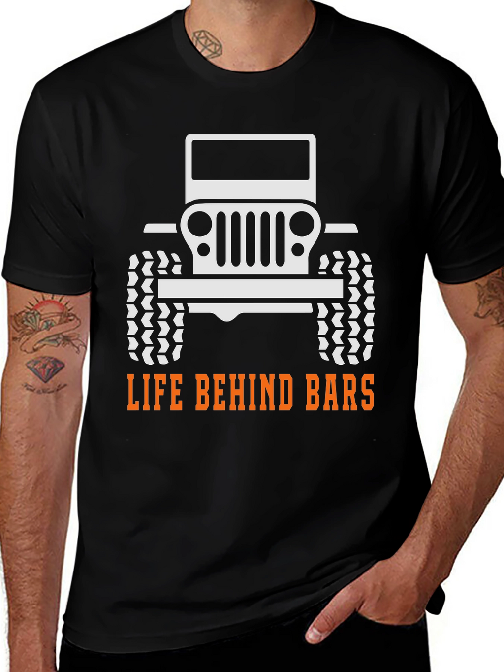 Life Behind Bars Jeep T-Shirt - Black