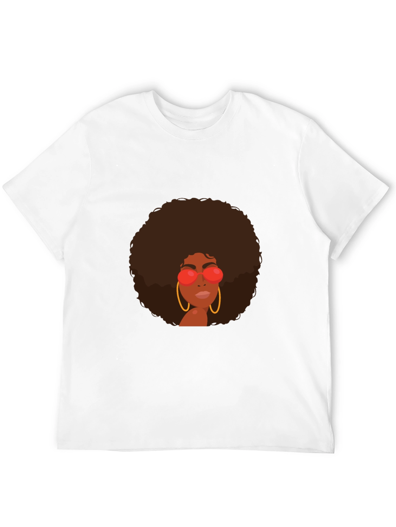 Retro Afro Woman Graphic Tee - Black