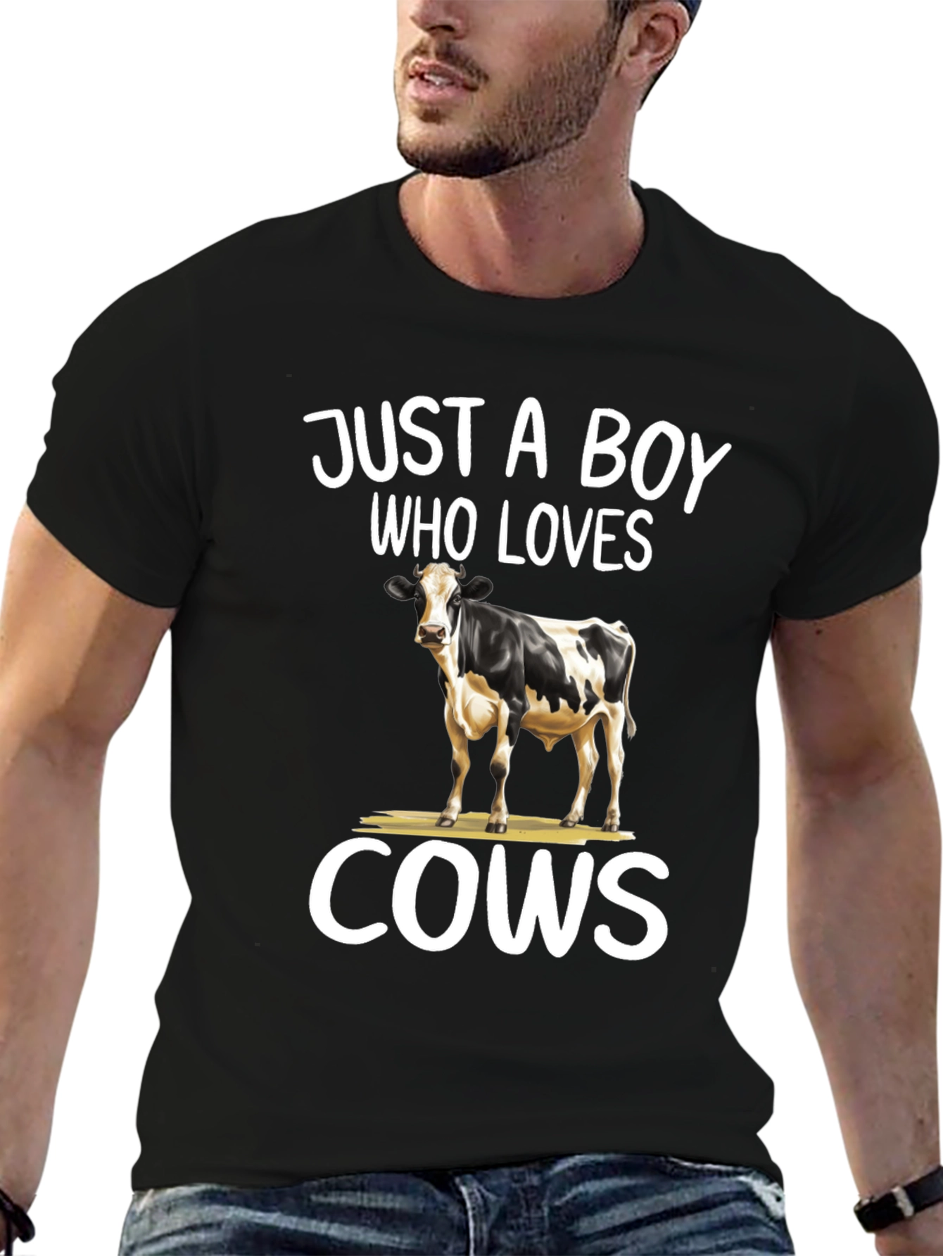 Cow Lover T-Shirt - Just a Boy Who Loves Cows Design
