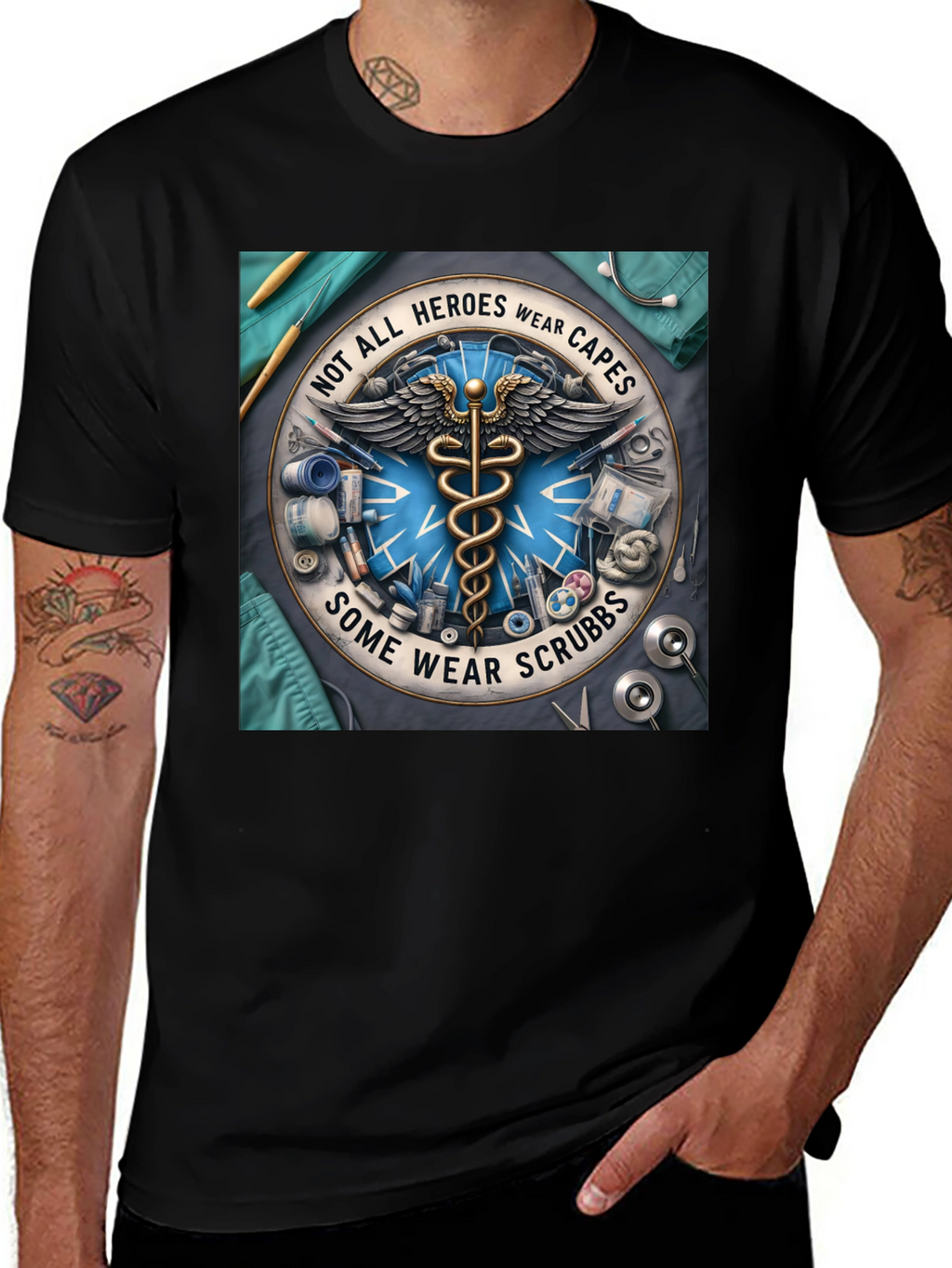 Heroes Wear Scrubs T-Shirt: Medical Professional Tee