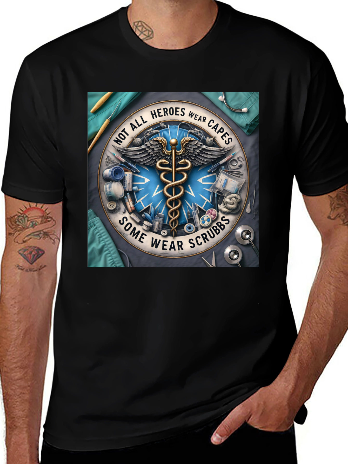 Heroes Wear Scrubs T-Shirt: Medical Professional Tee
