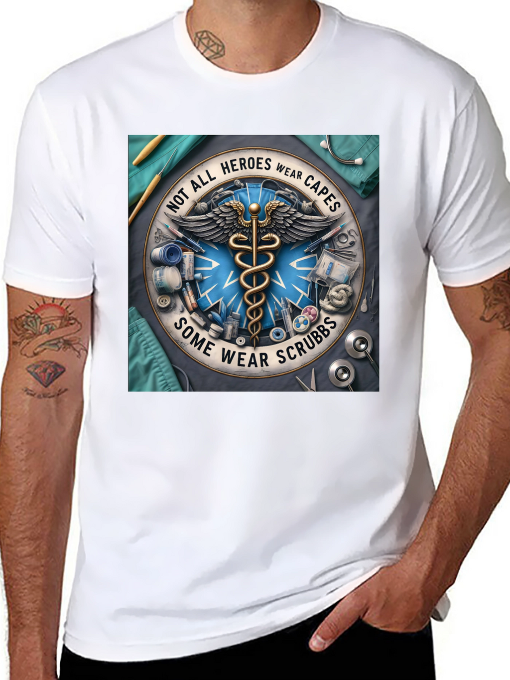 Heroes Wear Scrubs T-Shirt: Medical Professional Tee