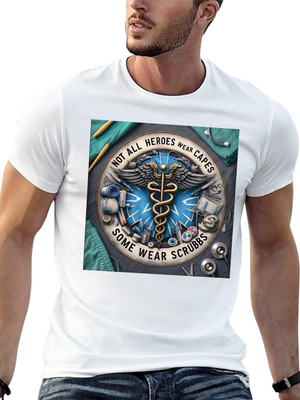 Heroes Wear Scrubs T-Shirt: Medical Professional Tee