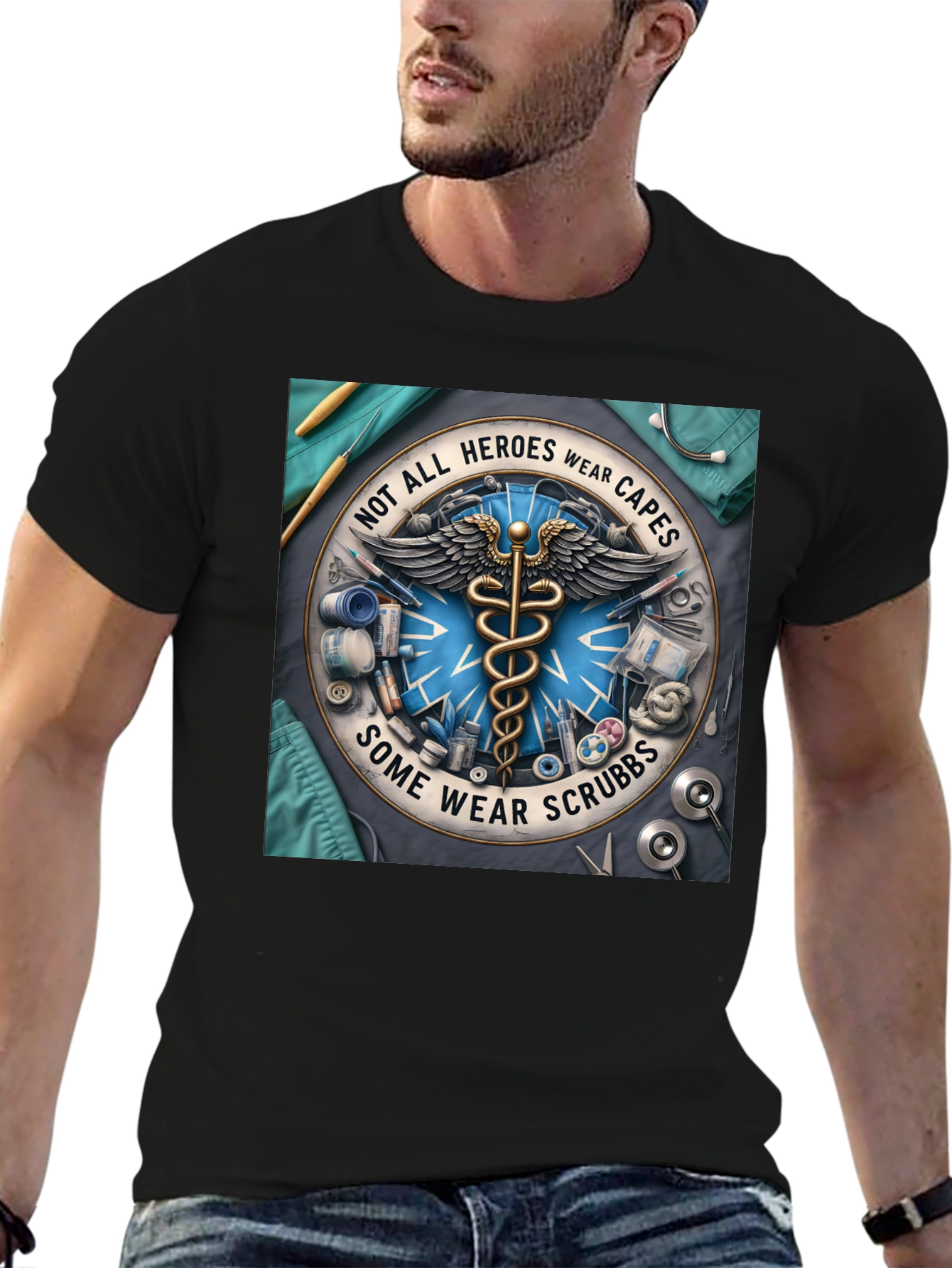 Heroes Wear Scrubs T-Shirt: Medical Professional Tee
