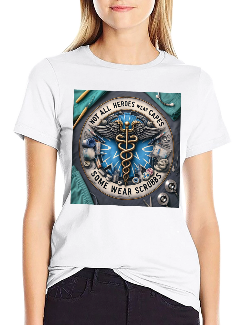 Heroes Wear Scrubs T-Shirt: Medical Professional Tee