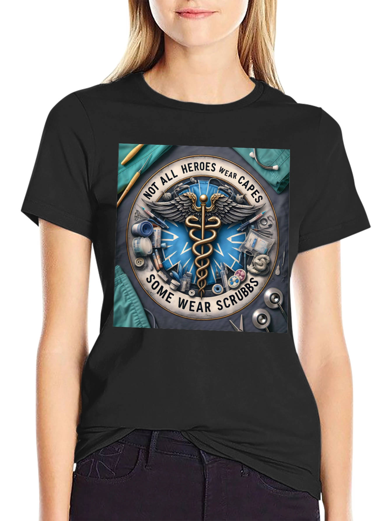 Heroes Wear Scrubs T-Shirt: Medical Professional Tee
