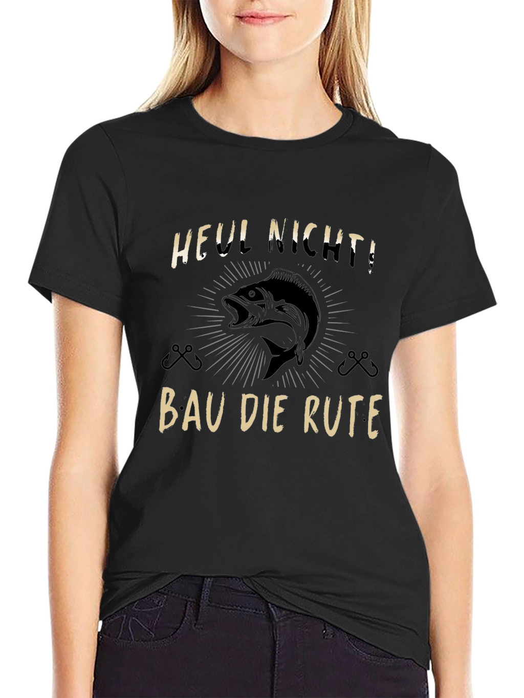 Funny Fishing T-Shirt - Heul Nicht! Bau Die Rute!