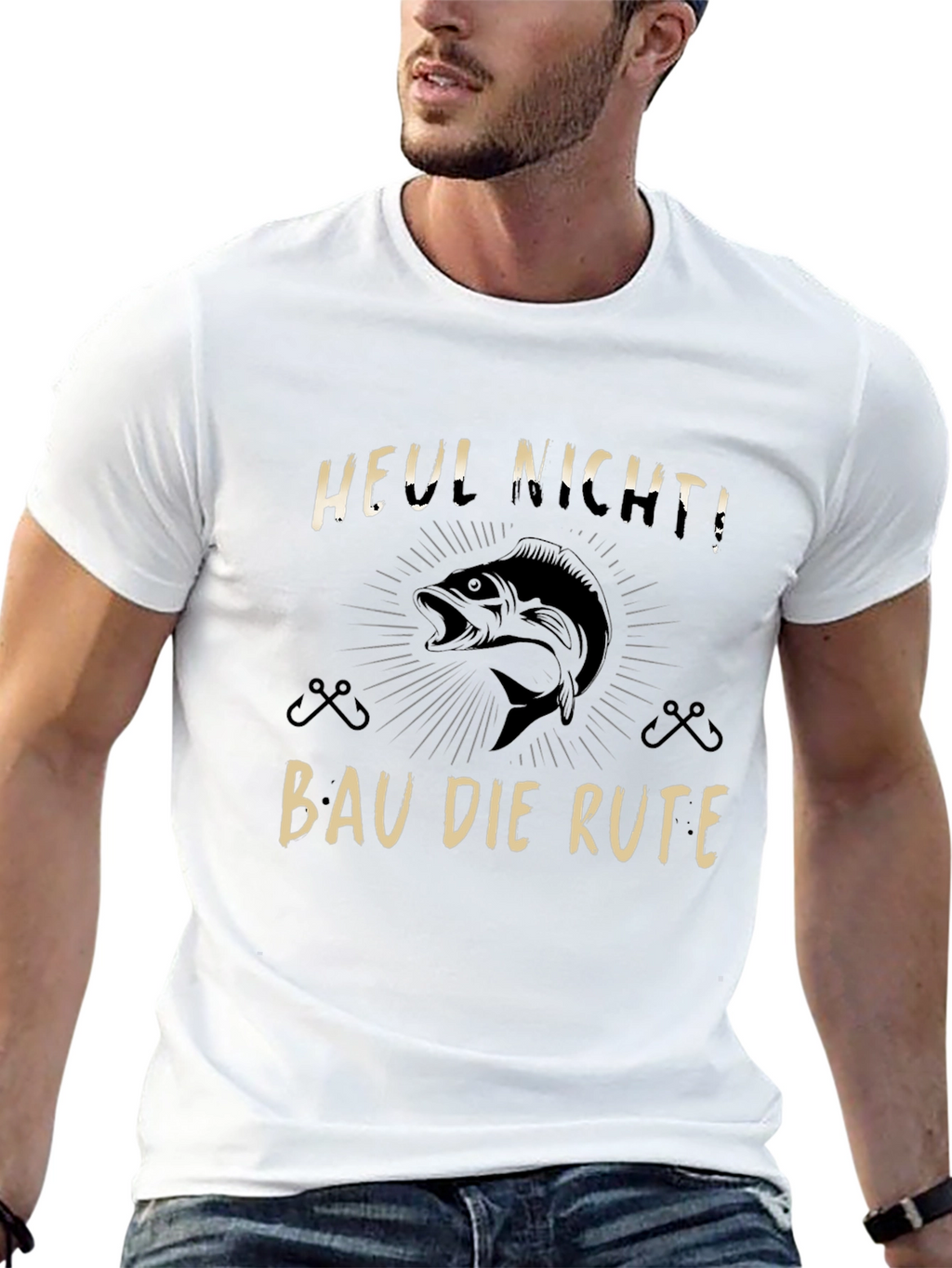 Funny Fishing T-Shirt - Heul Nicht! Bau Die Rute!