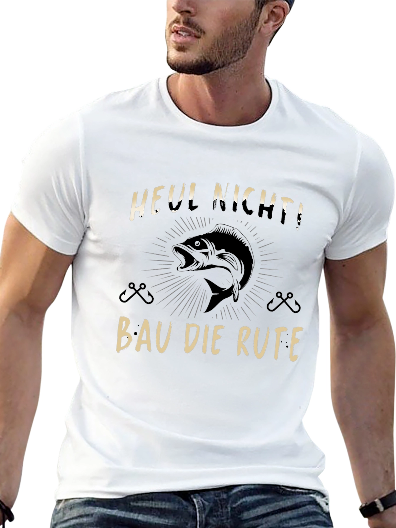 Funny Fishing T-Shirt - Heul Nicht! Bau Die Rute!