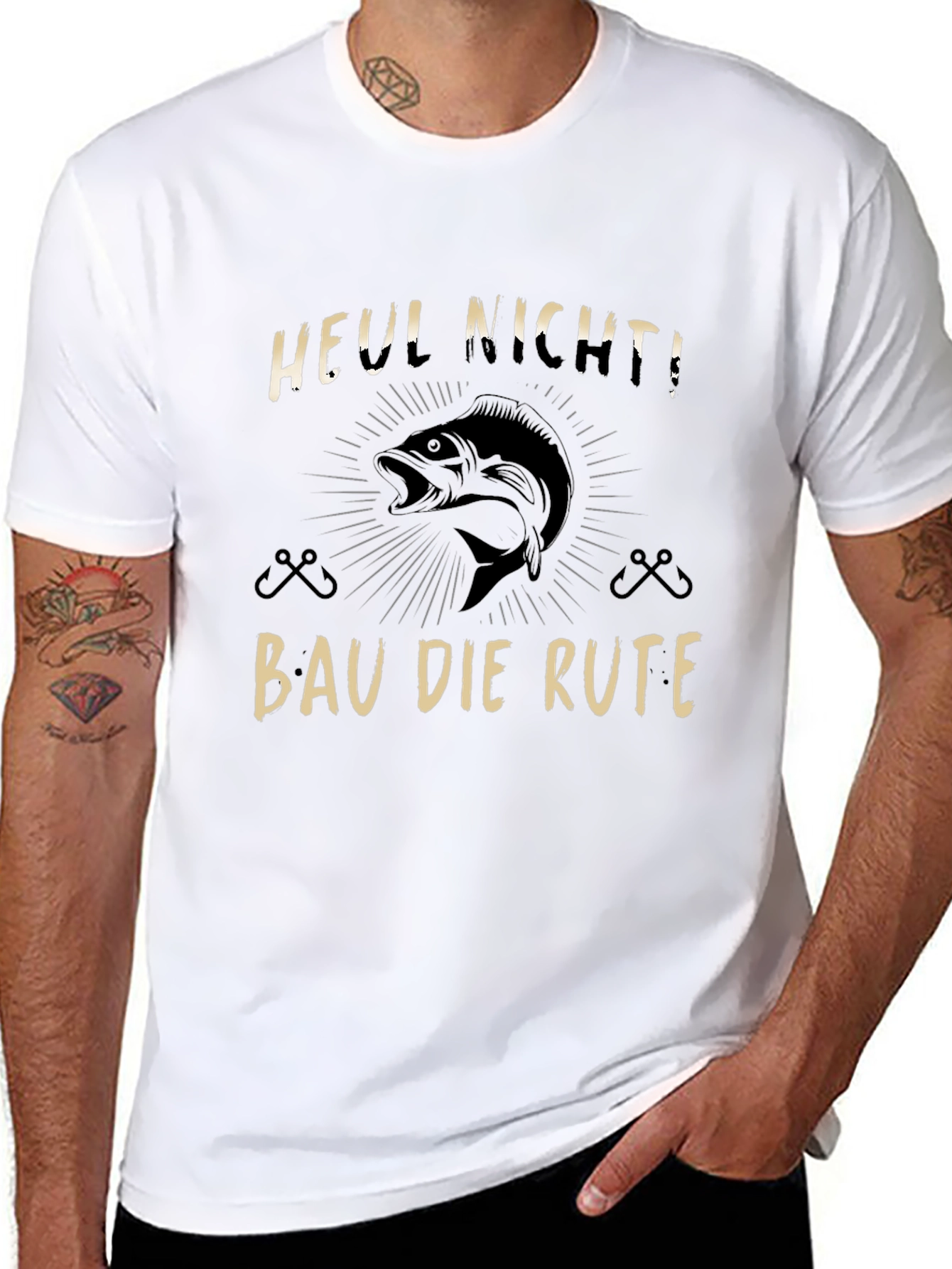 Funny Fishing T-Shirt - Heul Nicht! Bau Die Rute!