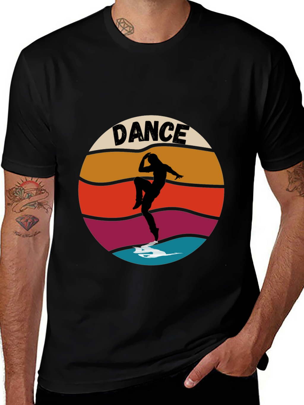 Retro Dance Silhouette Graphic T-Shirt