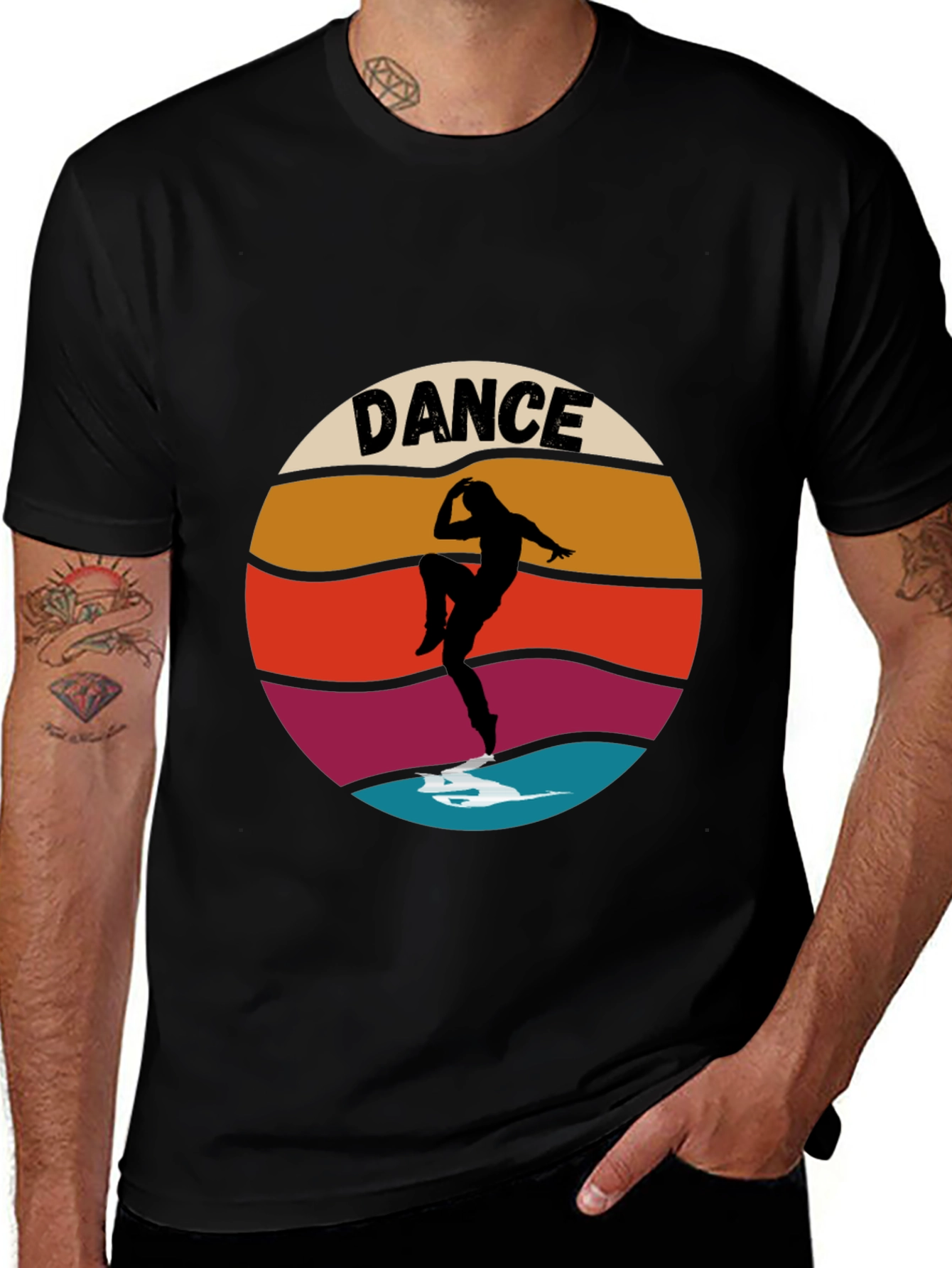Retro Dance Silhouette Graphic T-Shirt