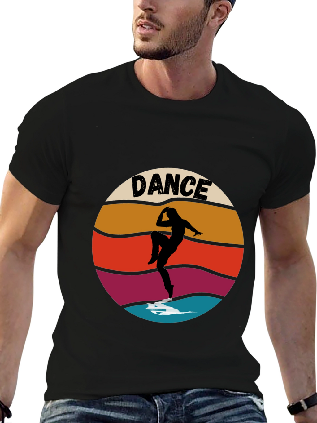 Retro Dance Silhouette Graphic T-Shirt