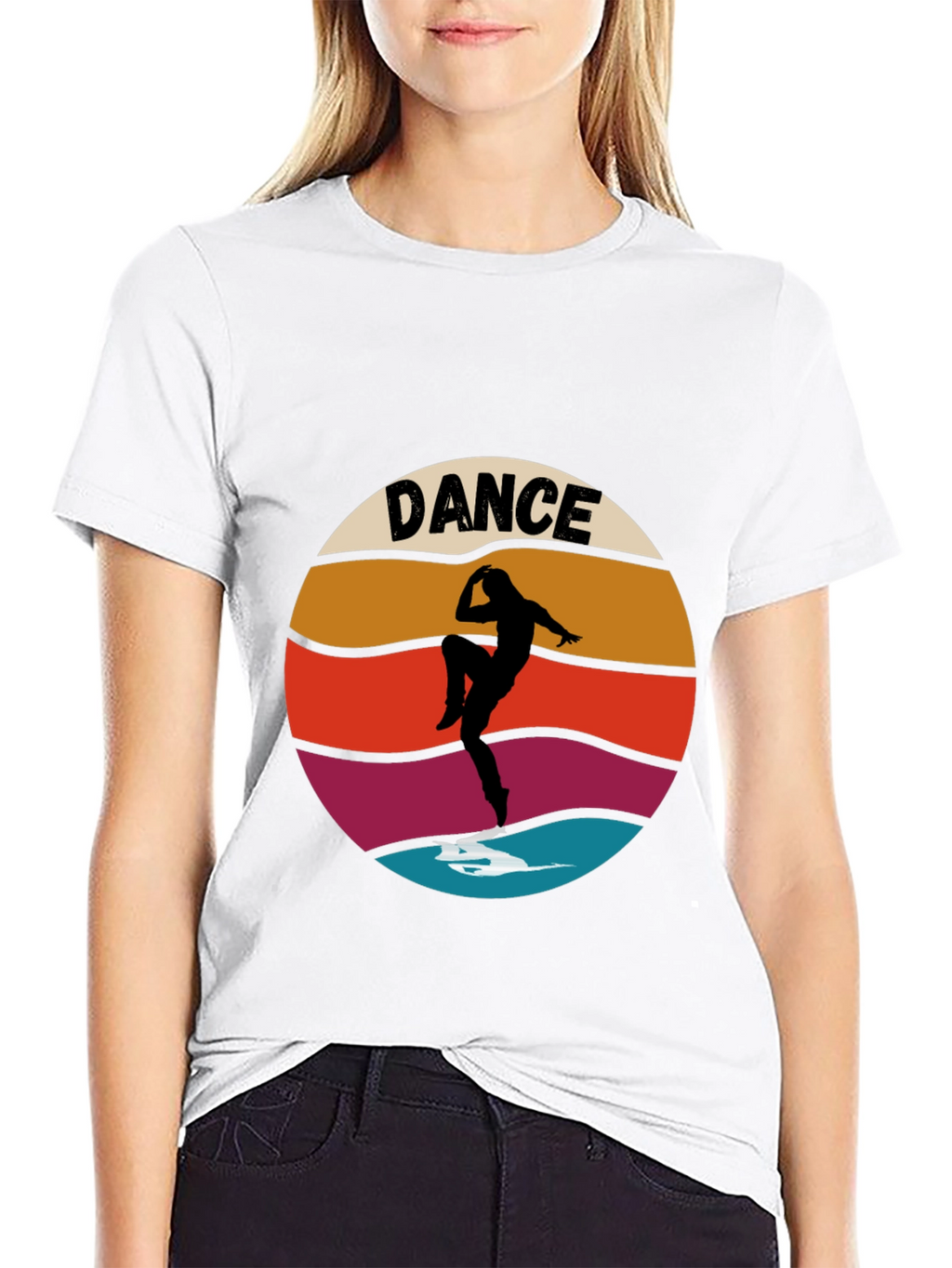 Retro Dance Silhouette Graphic T-Shirt