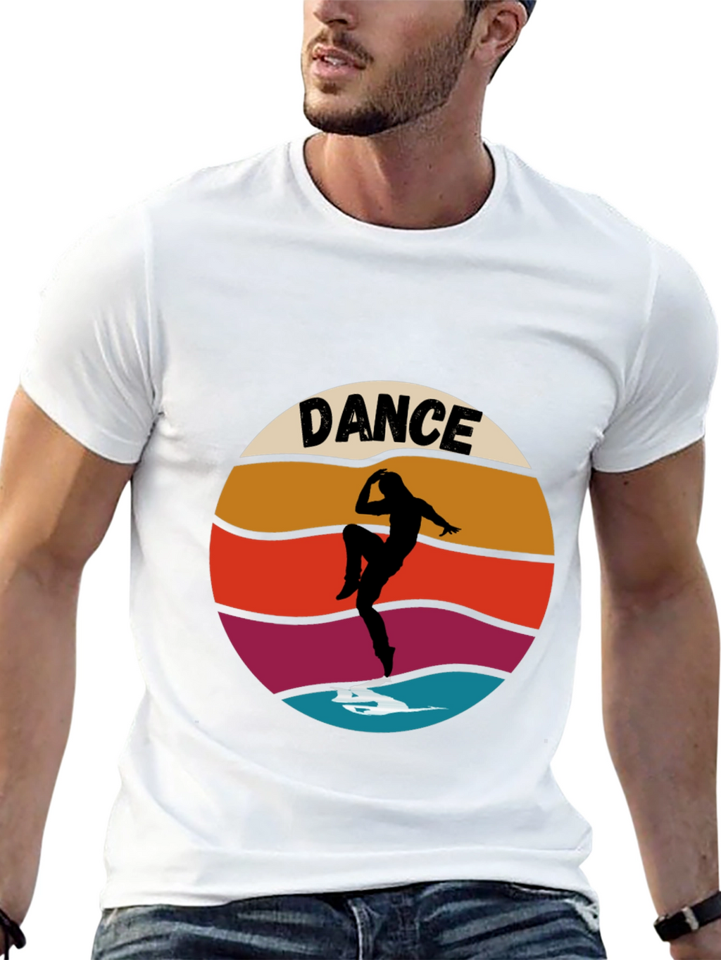 Retro Dance Silhouette Graphic T-Shirt