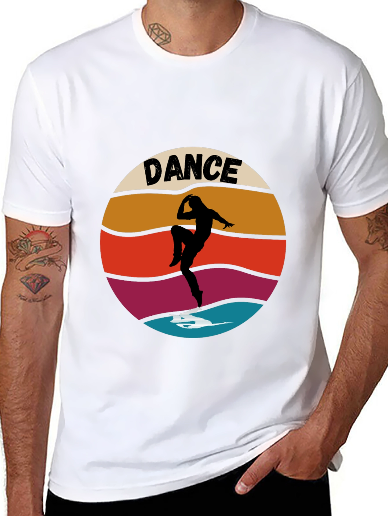 Retro Dance Silhouette Graphic T-Shirt